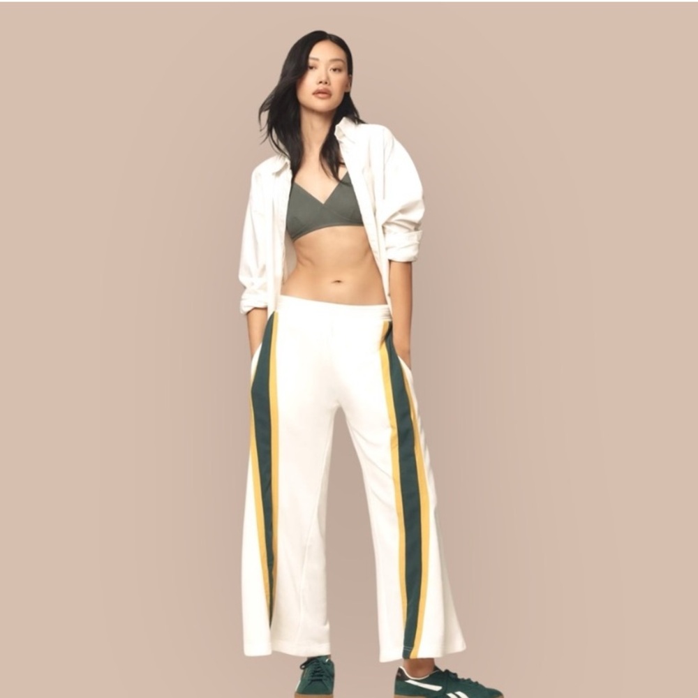 Daily Practice Pull-On Track Pants
NWOT
Anthropologie 
Color - Cream- multi